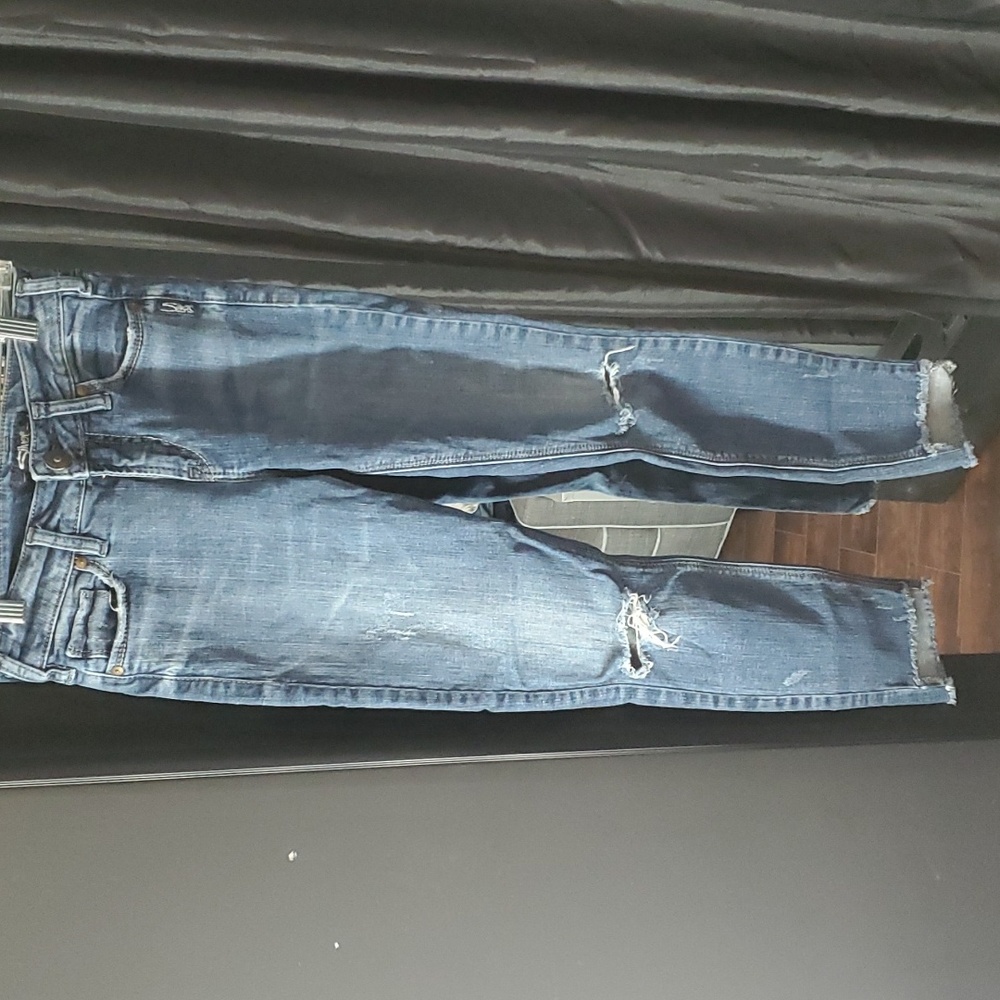 Silver ankle skinny jeans